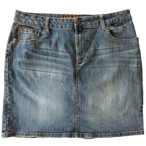 Bit & Bridle Denim Skirt Cottagecore Classic Casual Women's size 14
